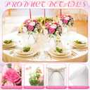 Domensi 6 Sets Wedding Floral Centerpiece for Table Decor, Artificial Peonies Silk Flowers Bouquet with Flower Foam and Metal Vase Faux Floral Arrangement for Bridal Shower Tea Party (Rose and Pink)