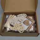 Marsui 19 Pcs Neutral Valentine's Day Tiered Tray Decor Set, White Natural Farmhouse Heart Wood Signs, Minimalist Rustic Valentines Table Decor for Home Kitchen Living Room