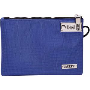 Vaultz Money Bag with Lock - 7 x 10 Inch, Men & Women's Locking Accessories Pouch for Cash, Bank Deposits, Wallet, Medicine, Phone and Credit Cards - BLUE