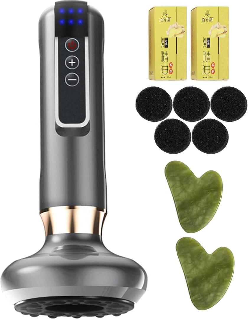 Intelligent Handheld Massage Tool for Anti Cellulite, Electric Cupping Device with 12 Suction Modes. This Fat Remover Massager is suitable for Arms, Legs, Back and can be Used at Home. (Jet Black)