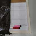 Calendar Whiteboard for Wall, TANKEE 17x13 Inches Whiteboard Calendar Cork Board Combo, Small Magnetic White Board with Wood Framed, Hanging Dry Erase Board for Kitchen Home Office School Planner