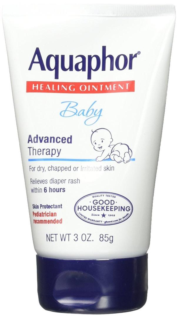 Aquaphor Baby Healing Ointment, Advanced Therapy for Chapped Cheeks and Diaper Rash, 3 oz. Tube