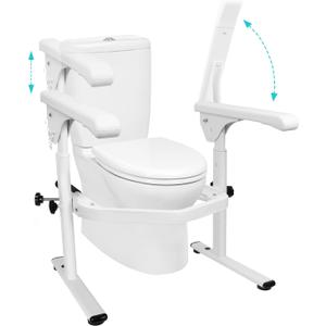 Toilet Safety Rails for Elderly (520 lbs), Toilet Rails for Elderly Free Standing Adjustable Height Width, Heavy Duty Toilet Safety Frame with Arms, Handicap Toilet Seat for Christmas