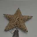 Baquler Farmhouse Christmas Tree Star Topper Decorations Light up Christmas Tree Topper with 10 LED Lights for Rustic Xmas Party Ornament Home Decor