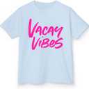 Kreleurs Beach Shirt Vacay Vibes T Shirt for Little Big Girls Hawaiian Graphic Tees Summer Vacation Tops Blue 5-6Y