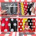 Red Black Yellow Foil Fringe Curtains Birthday Decorations, 2 Pack 3.2x6.6ft Mouse Color Tinsel Streamers Backdrop Baby Shower Cartoon Mouse Birthday Party Decorations Supplies