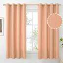 BGment Peach Linen Curtains 63 Inch Length No See Through for Living Room, Privacy Thick Textured Drapes for Bedroom Girl with Grommet Light Filtering Spring Decor, 2 Panels, Each 52 Inch Wide