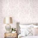 Dimoon Pink Peel and Stick Wallpaper Boho Pink White Contact Paper 17.3" X 197" Floral Leaf Textured Wallpaper Renter Friendly Removable Self Adhesive Wall Paper for Bathroom Bedroom Cabinets Vinyl