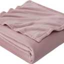 Hansleep Fleece Pink Twin Blanket, Super Soft Flannel Fuzzy Plush Cozy Blanket for All Seasons, Pink, Twin 60x80 Inches