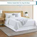 Pleated Bed Skirt Full Size, Easy Fit with 8 Inch Tailored Drop, Wrinkle-Free Microfiber, Lightweight, Classic & Clean Look (White)