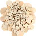 Blulu 450 Pcs Unfinished Wood Slices Round Wooden Disc Circles Wooden Circles for Crafts Cutouts Ornaments for DIY Craft and Decoration, 5 Sizes