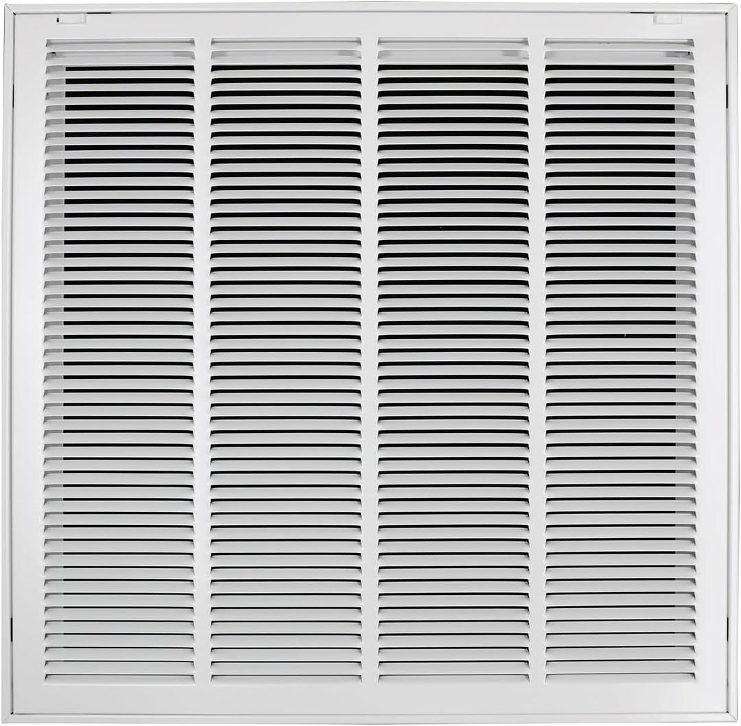 Howeall 24"W x 24"H [Duct Opening Size] Steel Return Air Filter Grille - Removable Face/Door for 1 inch Filters -HVAC Vent Cover Grill - White [Outer Dimensions: 26 5/8"W X 26 5/8"H]