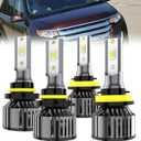 For 2007-2023 Ford Edge light Bulbs, 9005 High Beam H11 Low Beam Combo, 4PCS