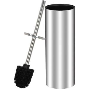 Toilet Brush and Holder Set - Stainless Steel Toilet Bowl Brush and Holder, Toilet Bowl Cleaner Brush for Bathroom (Silvery)