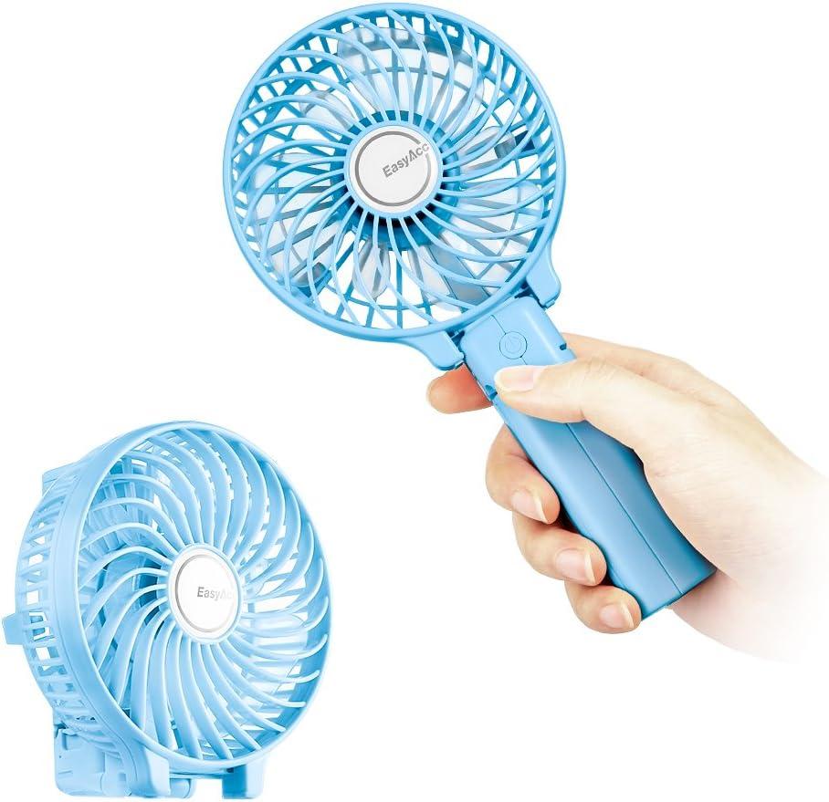 EasyAcc Mini Handheld Fan, Personal Cooling Fan Folding USB Desk Fan Small Portable Table Fan for Travel Camping Outdoors Office Home - Blue