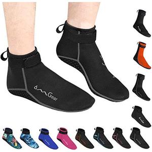 OMGear Water Socks Neoprene Socks Beach Booties 3mm 5mm Anti-Slip Wetsuit Footwear Fin Swim Sand Proof Socks XL 2 Pairs