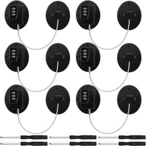 Hoteam 6 Pcs Cabinet Locks with Combination, Child Safety Combo Cabinet Fridge Lock with Screwdrivers for Windows Closets Drawers Dresser Pantry Refrigerator Doors, No Needed Keys (Black)