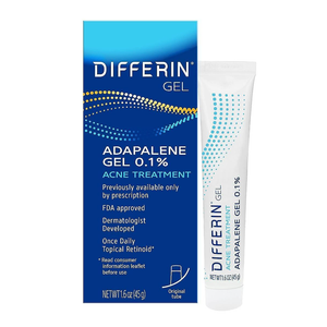 Differin Acne Treatment Gel, 180 Day Supply, Retinoid Treatment for Face with 0.1% Adapalene, Gentle Skin Care for Acne Prone Sensitive Skin, 45g Tube, Pack of 1