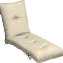 Arden Selections Outdoor Plush Modern Tufted Chaise Cushion, 76 x 22, Water Repellent, Fade Resistant, Tufted Cushion for Chaise Lounger 76 x 22, Tan Leala