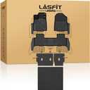 LASFIT Full Set Floor Mats for Honda Passport 2026, Extended Door Sill Coverage All Weather TPE Custom Fit Passport Floor Liner Accessories, 1st & 2nd Row & Cargo Mat with Backrest Mat Full Set, Black