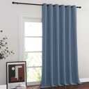 NICETOWN Blackout Room Divider Curtains for Sliding Glass Doors 102 Inches Long 1 Panel, Extra Wide Curtains for Doorway Patio Bedroom Living Room (Stone Blue, 80Wx102L, 1 Panel)