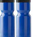 50 Strong Sports Water Bottles 4-Pack – Reusable 22 oz BPA-Free Plastic Bottles with Pull Top Cap – Made in USA – Top Rack Dishwasher Safe – Fits Most Bike Cages Brand - Blue