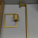 Brushed Gold Bathroom Towel Bar Holder Sets Premium Stainless Steel 4-Piece Bathroom Hardware Set Wall Mounted Bathroom Toilet Paper Holder with Shelf Set.