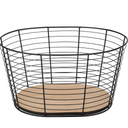 Basket Set of 1 – Rectangular Woven Storage Basket with Handles – Size 15x9 in