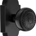 Matte Black Passage Door Knob, Zinc Alloy Interior Door Knob, Vintage Style Door Knobs for Hall and Closet, 1 Pack