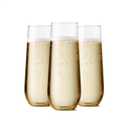 TOSSWARE POP 9oz Flute, Premium Quality, Recyclable, Unbreakable & Crystal Clear Plastic Champagne Glasses  (Pack of 6)