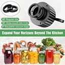 Electric Mason Jar Vacuum Sealer Kit Rechargeable Portable Sealer for Wide/Regular Mouth Jars, Bags & Containers | Ultimate Tool for Home Chefs to Preserve Meal Prep, Dry Goods & Canning (Black)
