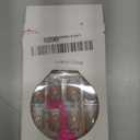 White French Press on Nails Medium Square - Summer Cute Fake Nails Nude Pink False Nails Press ons whit Silver foil Glitter Design Full Cover Nail Tips Acrylic Nail Art Kit for Women Girls 24 Pcs