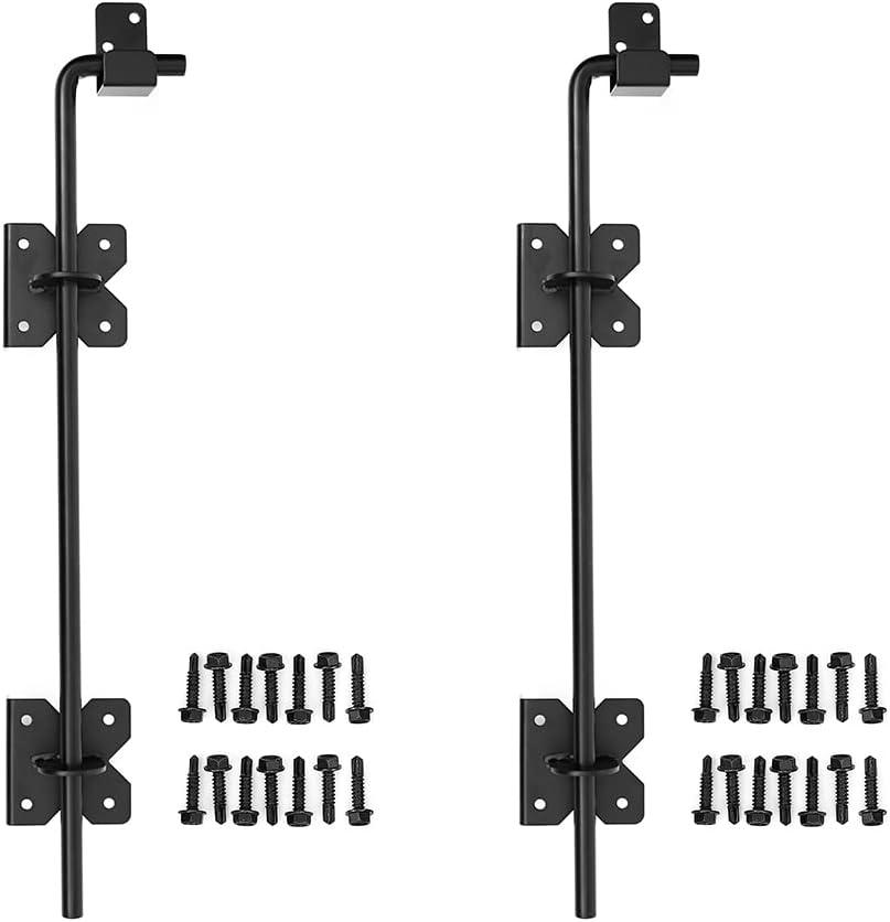Heavy Duty 24 inch Cane Bolt Drop Rod Gate Drop Pin Steel Material -2 Pack mainly for Double Open Door