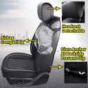 Aierxuan Car Seat Covers Full Set Universal Fit for Honda Civic Accord CRV, Toyota Camry Prius Rav4, Kia, Lexus, Nissan, Mazda, Jeep Cherokee and Most Cars, with Waterproof Leather (Black and White)
