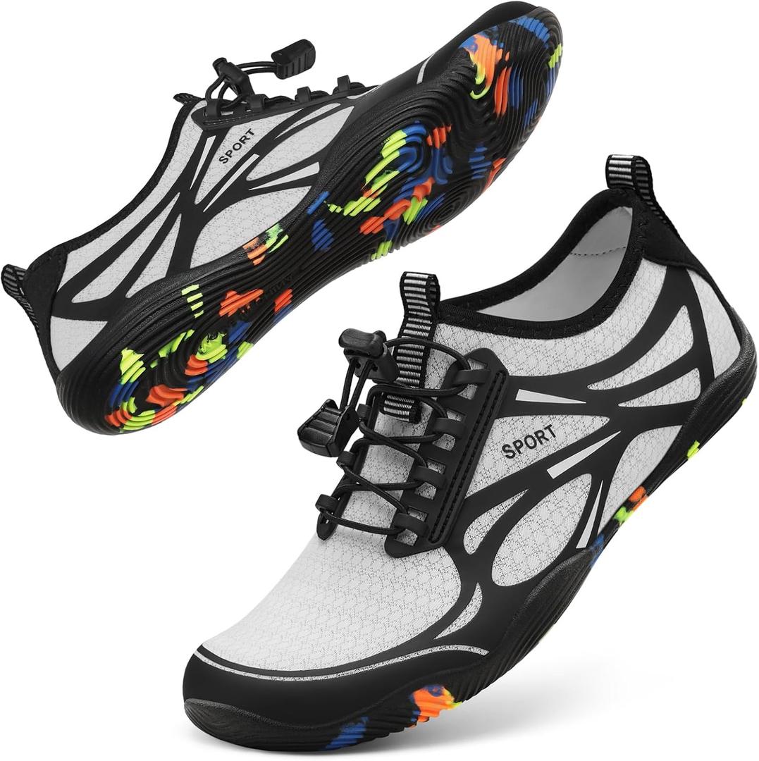 ATHMILE Water Shoes for Men Women River Swim Beach Pool Adult Quick Dry | Aqua Socks Barefoot Lake Hiking Surfing Sport Yoga Boating Kayaking Camping Cruise Ship Essentials