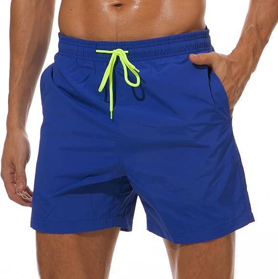 SILKWORLD Men's Swim Trunks Quick Dry Beach Shorts with Pockets L