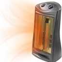 PROFUSION Indoor Tower Space Heater, Adjustable Thermostat, Radiant Heat, Electric, Infrared Quartz, 2 Heat Settings, Overheat Protection, Ideal for Home, Bedroom, & Office, 1,500W