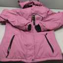 GEMYSE Women's Ski Snow Jacket Warm Winter Waterproof Coat Snowboard Rain Jacket Hooded Windproof Windbreaker (Pink, Smal)