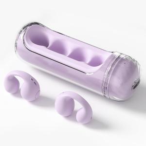 Open Ear Headphones, Wireless Clip On Earbuds,Bluetooth 5.4,Lightweight,Open Ear Earbuds,IPX4 Waterproof for Workout and Fitness (Purple)