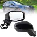 Right Passenger Side Mirror Compatible With 2023-2027 Honda CRV CR-V With Power Glass Manual Folding Heated Turn Signal Blind Spot Black Replace#76208-3A0-A91(8Pins)