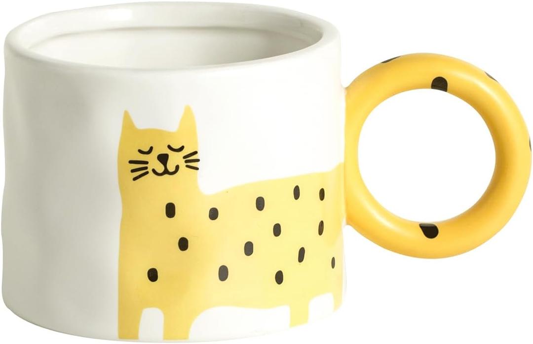 Funny Cat Coffee Mug,14.5oz/430ml Cat Mug with Big Handle,Dishwasher and Microwave Safe