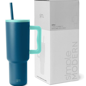 40 oz Stainless Steel Tumbler with Handle and Straw Lid