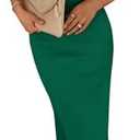 PRETTYGARDEN Women's 2026 Summer Bodycon Maxi Dress Strapless Tube Twist Knot Front Ribbed Knit Slit Cocktail Party Dresses, Small