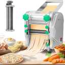 NEWTRY Commercial Pasta Maker Machine Electric Dough Roller Noodle Making Machine with 2/6mm and 2.5mm Round Blade Thickness Adjustable for Fettuccine Pasta 110V