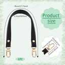 PH PandaHall Black Genuine Leather Purse Strap 17.7 inch Short Bag Strap, Bag Handle Replacement Leather Straps with Alloy Clasps for Tote Purse Briefcase Underarm Bag DIY Handbag Making