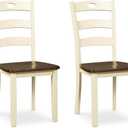 Signature Design by Ashley Woodanville Dining-Chairs, Cream & Brown