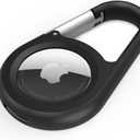 Belkin Apple AirTag Secure Holder with Carabiner - Durable Scratch Resistant Case With Open Face & Raised Edges - Protective AirTag Keychain Accessory For Keys, Pets, Luggage & More - Black