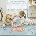 STARUIA Girls Rugs for Bedroom, 3x5 Washable Kids Rugs for Playroom, Non Slip Soft Kids Room Nursery Butterfly Rug, Non Shedding Baby Carpet for Daycare Castle Dorm Indoor Decor(Blue,3'x5')