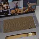 3-in-1 Cardboard Cat Scratcher Laptop with 'Mouse' Jingle Ball, Stickers, Grey Cat Interactive Toy, Kitten Toy & Cat Scratching Pad