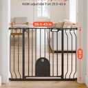 VEVOR Pet Gate for Stairs, 29.5-43 in Adjustable Width, Pet Gate with Adjustable Cat Door, with Pressure Mount Kit and Wall Mount Kit, Secure Metal Pet Door for Stairs, Doorways, and Home, Black